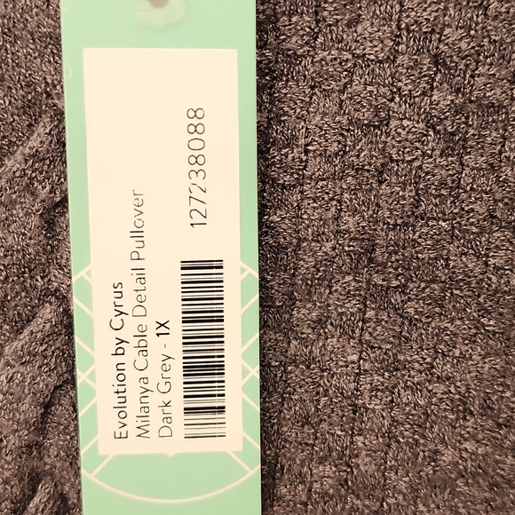 Dark Gray Milanya Cable pullover sweater - Picture 3 of 4